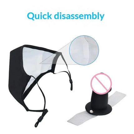 Outdoor Wearing Mouth Ball Gag Mask Silicone Dildo Gag In Mouth Removable Gag Face Mask Slave Training Sex Toys Tool