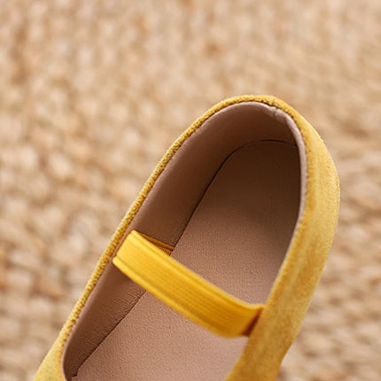 New Girl Dresses Casual Shoes Simple Fashion Children Leather Shoes Solid Color Spring Autumn Kids Princess Ballet Flat Shoes