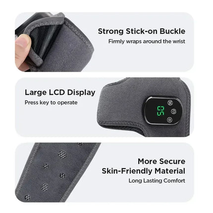 Emeka 3-in-1 Electric Ankle Massager 5 Level Heating Vibration for Eliminate Foot Pain Swelling Poor Circulation Brace Massager