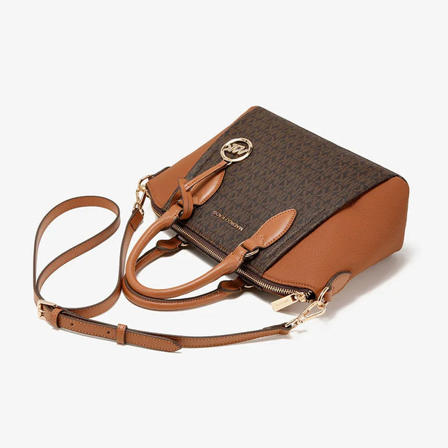 MK Genuine Leather Tote Bag 2025 - Women's Color Block Crossbody Handbag / Sac Cabas MK Cuir Véritable 2025 - Sac à Main Femme