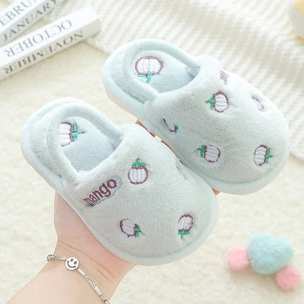 Child Slippers Cotton Baby Boy Warmth Winter Indoor Children Non-slip Girl Cute Cartoon Fluffy Shoes Mother Kids Slipper