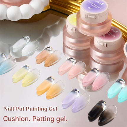 1Jar Cushion Patting Gel Polish Ombre Black White Peach Pat Pat Gel Nail Polish Drawing Liner French Nail Cushion Gradient Gel