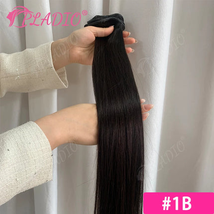 Butterfly Weft Hair Extensions Human Hair Remy Double Invisible Hand-Tied Look Silky Straight 100g Color 2 Add Volume