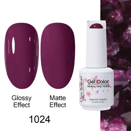 Clou Beaute 15ml HEMA TPO FREE Color Gel Nail Polish Nude Pink Red Green Collection Nail Gel Polish Glitter Soak Off UV LED Gel