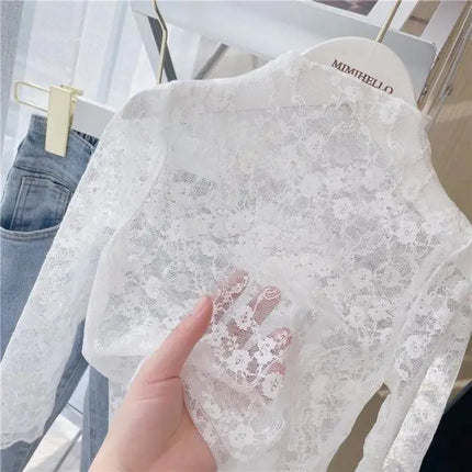 Spring and Summer Long-sleeved T-shirt 2025 New Children's Foreign Style Fashion Little Girl White Inner Shirt