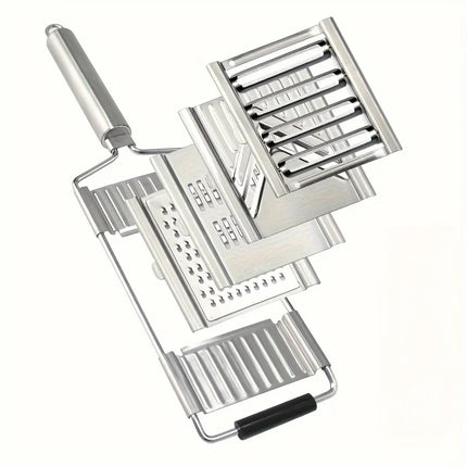 MultiPurpose Vegetable Slicer 4 in1 Vegetable Slicer Stainless Steel Shredder Cutter Cuts Set Manual Fruit Carrot Potato Grater
