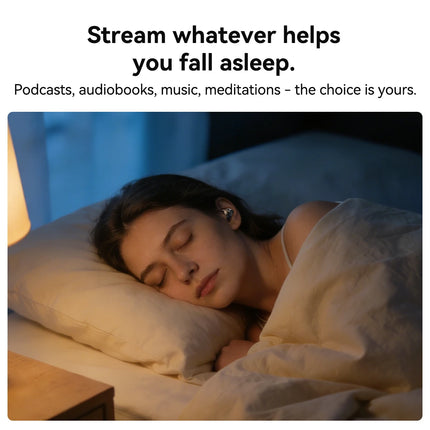 HTC NE76 Sleep Bluetooth Earbuds, AI Translator Earbuds Mini Wireless Headphones 3g Ultra-Lightweight Comfort Sleep Friendly