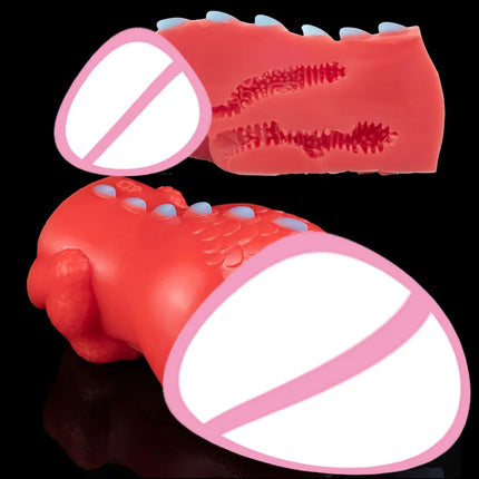 GEEBA Fantasy Red/Blue Dragon Male Masturbator Silicone Adult Men's Onahole Pocket Pussy Realistic Vagina Stroker Men Sex Toys