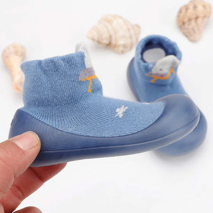 Baby Socks Shoes Kids Toddler First Walkers Cartoon Pattern Soft Non-Slip Sole Comfortable Rubber Floor Shoes for Boys Girls
