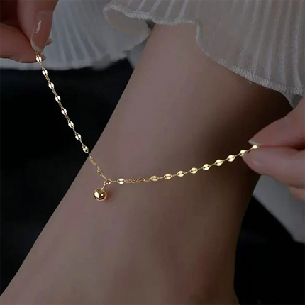 DGIDDK Stainless Steel Chain Fortune Beads Pendant Female Anklet New Fashion Versatile Commuting Personality Simple Anklet