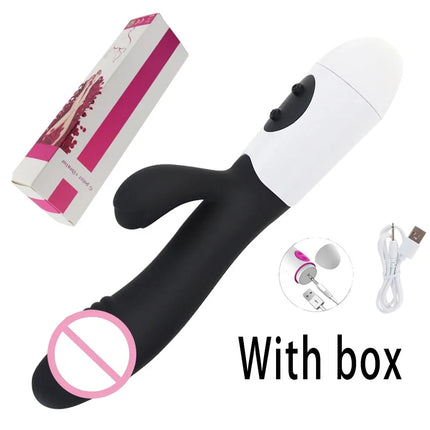 Rabbit Vibrator for Women Beginner G-Point Powerful Vibrating Massager Vaginal Clitoris Nipple Stimulator Female Adult Sex Toys