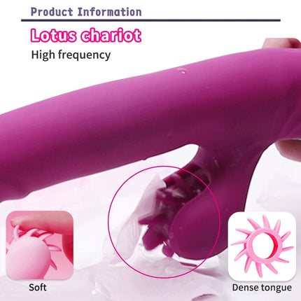 Silicone Rotating Telescopic Warming Vibrator for Couples Foreplay Sex, Clit Stimulation G-Spot Vibration Adult Toys for Women