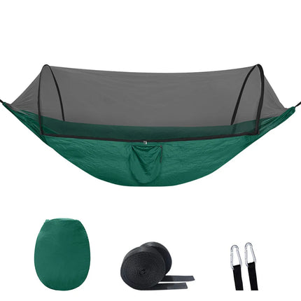 2-In-1 Camping Hammock With Mosquito Net 1.6lbs Ultralight Parachute Nylon Hanging Bed For Outdoor Survival Travel Backyard
