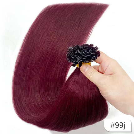 100% Human Hair for Women Straight Keratin Flat Tip Capsule High Quality Flat Tip Hair Extension Human Hair Natural 613# Ombre