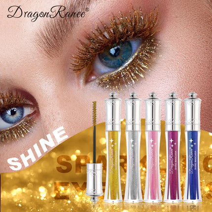 Purple Gold Diamond Mascara Shining Sequins Sweat Proof Glitter Eyelashes Quick Dry Lasting Curling Thick Mascara Shimmer Makeup