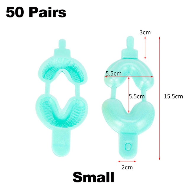 50 Pairs Dental Fluoride Disposable Dual Arch Tray for Gel Foam Large/medium/small Dental Clinic Materials