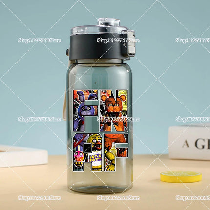 FNAF Simple Style Cup Drop Resistant Plastic Water Bottle with Tea Compartment Five Night At Freddy Large Capacity Bouncing Cup