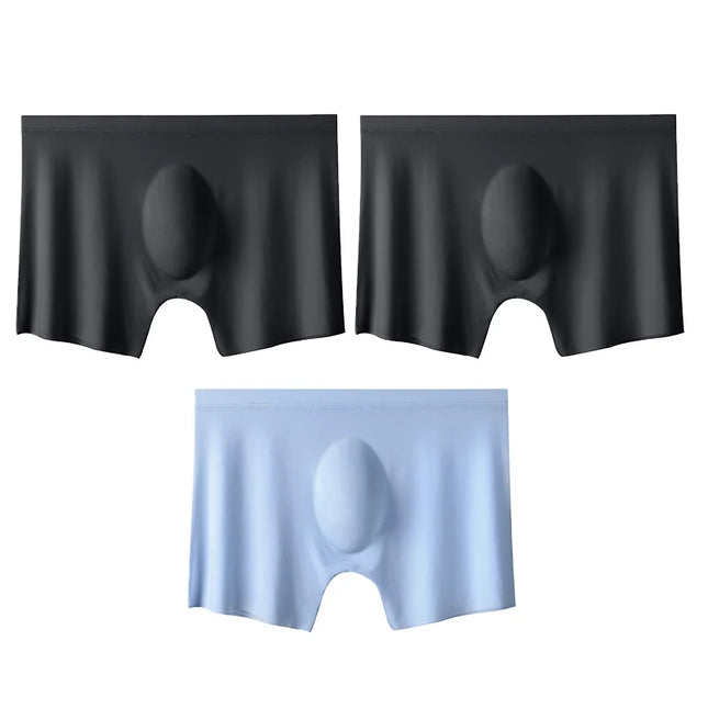 3Pcs/Lot Men's Summer Ultra-thin Boxers Briefs Ice Silk Seamless Underwear Sexy Lingerie Underpants Shorts Breathable Panties