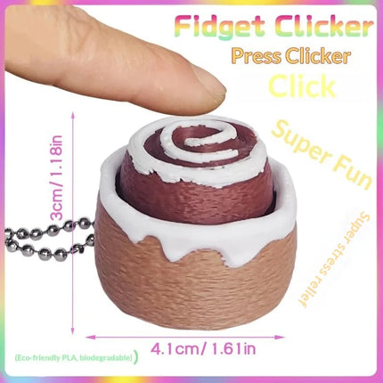 Strawberry Cake Model Keychain 1Pcs Calming Fidget Toy for Anxiety Stress Relief Finger Button Bag Charm for Girls