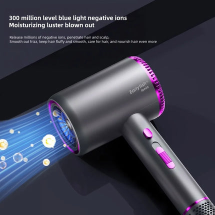 110000 Rpm High-Speed Hair Dryer 3d Blue Negative Ion Light Hair Care Silent Home Hair Salon Diffuser Hair Dryer 220V
