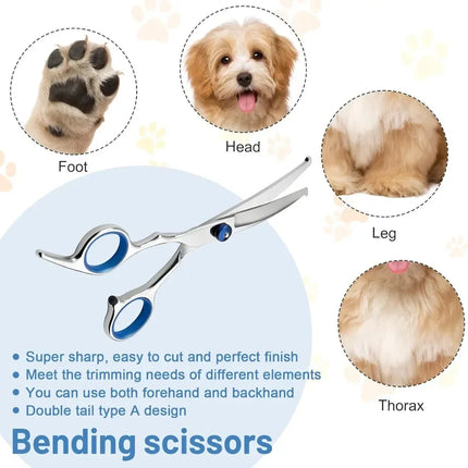 2026 Professional Pet Grooming Scissors with round Head Stainless Steel Dog Hair Shears Safe Precise Effortless Trimming