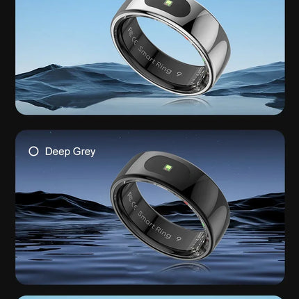 Smart Ring with Skin Temperature Measure,Message Call Reminder,Sport Health Sleep Monitor,IP68 5ATM,Music Video Control Function