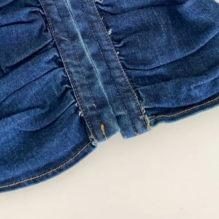 SINGREINY Beach Denim Tank Top 2026 Halter Ruched Slim Solid Camisole Streetwear Hot Girl Basics Y2K Backless Sexy Crop Top
