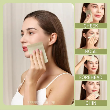 Green Tea Blotting Paper Oil Absorbing Sheets for Oily Skin Oil Control Face Makeup Blotting Paper Natural for Oily Skin Care