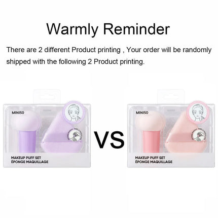 MINISO Soft Skin Friendly Easy Foundation Powder Puff Set Foundation Pad Powder Sponge Face Concealer Applicator Makeup Tool