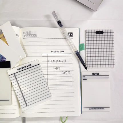 200 Sheets Transparent Waterproof Posted It Sticky Note Pads Notepads Posits for School Stationery Office Supplies