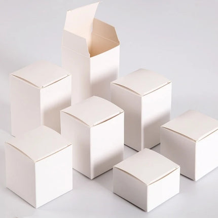 50pcs/lot 3x3 5x5 6x6 8x8 9x9 10x10cm Hight 4 ~ 13cm Card Paper Box Square Lipstick Perfume Essential Oil Bottle Storage Boxes