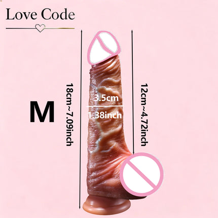 Realistic Wearable Strapon Dildo with Sliding Testicles for Women - Skin-Like Anal & Vagina Masturbation Tool with Big Penis Si