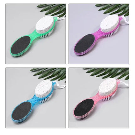 ·4 In 1 Foot Brush File With Pumice Stone Foot Rasp Sandpaper Foot Scrubber Brush For Feet Dead Skin Remover For Foot Care Tool.