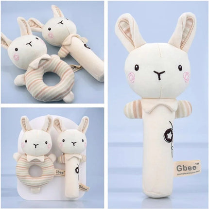 Organic cotton baby hand crank, newborn soothing doll, 0-1 year old baby toy hand bell