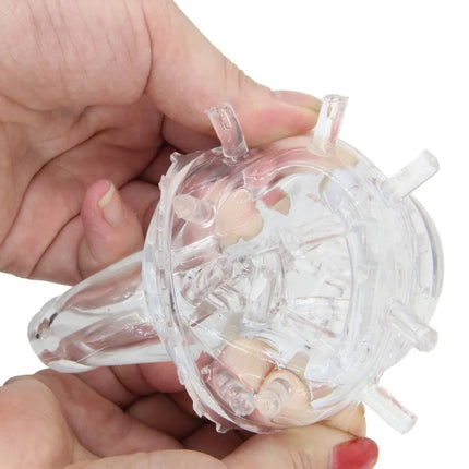 Transparent Magic Wand Headgear Attachments Penis Vibrator Masturbator AV Stick Head Cover Sleeve Sex Toys Erotic Accessories