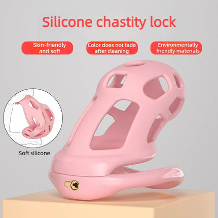 2026 Men Silicone Chastity Cage Cock Lock Penis Ring Sex Toys For Sissy Men Stretcher BDSM Gay Erotic Urethral Device Adult