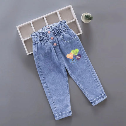 Girls' Pants Kids' Clothes Children's Jeans Cowboy Denim Pants Spring Autumn Fashion Clothing Streetwear Casual Harajuku