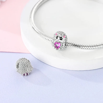 Charm Hot Sales 925 Sterling Silver Charms Beads CZ pave Round Charms Fit Original Bracelet Necklace Charms Jewelry Gift DIY