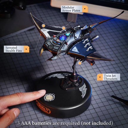 Rokr Manta Ray Mechanical 3D Puzzle Kit Cyberpunk Style Model Challenging DIY Project Unique Desktop Decor Gift for Adults
