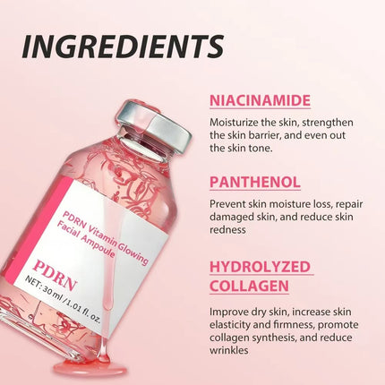 Deep Collagen Essence - Peptide Intensive Activation, Pink PDRN Stem Cell Ampoule, Brightening, Moisturizing, Skincare