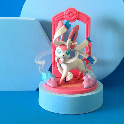 Pokemon Eeveelution Figure Set Eevee Sylveon Espeon Glaceon Leafeon Box Anime Figure Toy Children's Birthday Gift 9pcs/Set