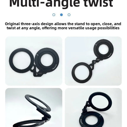 Aluminum alloy Magnetic Ring Phone Holder Ultra-thin strong magnetic N52 portable adjustable double-sided magnetic Phone Holder