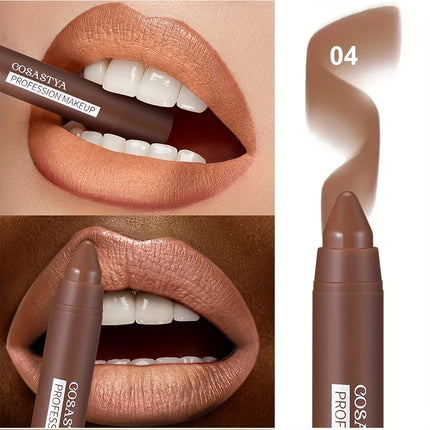 6 colors of matte crayon lipstick, long-lasting and waterproof, full effect, create perfect lip makeup