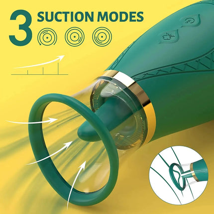 Tongue Licking Clitoris Vibrator Female Nipple Massager Three-Level Suction Vaginal Orgasm Masturbator for Women Adult Sex Toys