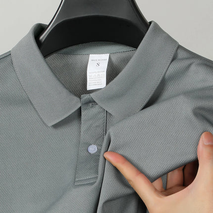 High-end polo shirt, outdoor casual solid color T-shirt, quick-drying golf shirt, lightweight breathable top, unisex T-shirt sle