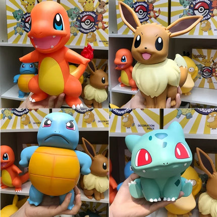 Pokemon Large Figure Squirtle Pikachu Charmander Eevee Collectible Figurine Ornament Youth Toy Birthday Gift For Fans Collectors