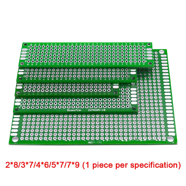 5Pcs/Lot 6 Color 2x8/3x7/4x6/5x7/7x9CM Double Side Prototype DIY Universal Printed Circuit PCB Board Protoboard PCB Breadboard