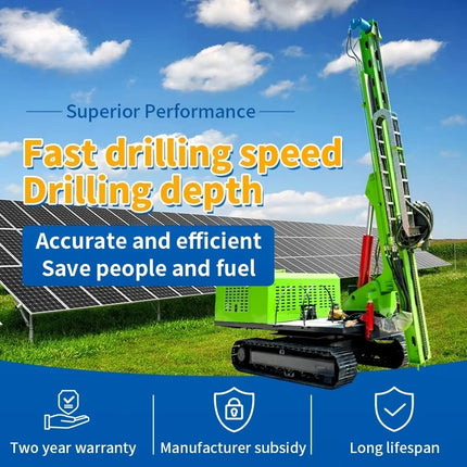 Hydraulic Crawler Spiral Solar Pile Driver - 8000N.m Torque 360° Rotation for PV Foundation Mountain Construction