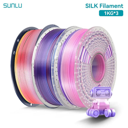 SUNLU 3KG 3D Printer Shiny Silk PLA Filament 1.75mm 1000g 3D Printer Neatly Wound 3D Filament for 3D Printer& 3D Pen