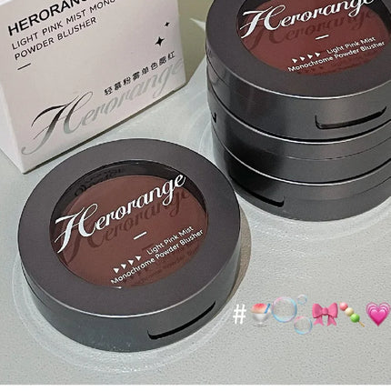 Monochrome Blusher Palette Matte Warm Brown Red Cheek Tint Face Contouring Waterproof Cosmetics Rouge Powder Soft Natural Makeup